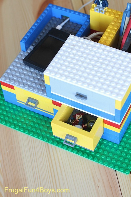 Build a LEGO Desk Organizer with Working Drawers - Frugal Fun For Boys and  Girls